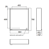 EMCO Prime2 Зеркальный шкаф 60x70см., с подсветкой, навесной, 1 дверь, R, 2 полки, розетка, цвет: черный