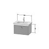 Duravit White Tulip Тумбочка подвесная 68.4x45.8x41 см, раковина, 1 ящик с ручкой, цвет: белый высокоглянцевый