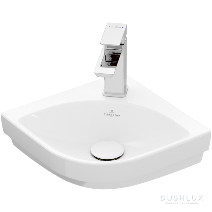 Фото Villeroy&Boch Subway 3.0 Раковина 32х32х14.5см., 1 отв., подвесная, с антигрязевым покрытием CeramicPlus, без перелива, цвет: альпийский белый