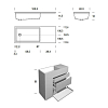 NOORTH milldue edition TOUCH Комплект мебели 100х40х88см, напольный, 3 ящика, слив в пол, раковина Milltek, смеситель H2O, цвет: Argilla матовый