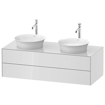 Duravit White Tulip Тумбочка подвесная 130x55x40.8 см, 2 раковины, 2 ящика, цвет: белый высокоглянцевый