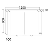 Burgbad RL40 Зеркальный шкаф 120x15x80см., 2 зерк. дверь с обоих сторон, 4 стеклянные полки,подсветка, Smart-Home-System, 2 розетки