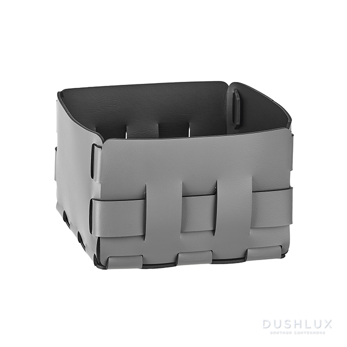 ADJ Корзинка Mini Bottega, 19x19xH13 см., цвет: серый/черный