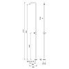 CEA Design HOOK Смеситель для душа, напольный, Conical rain jet, цвет: нержавеющая сталь