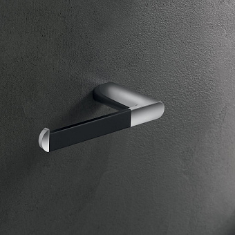 Inda Mito Держатель для туалетной бумаги правый, цвет: черный матовый/хром