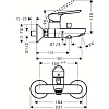 Hansgrohe Logis E Смеситель для ванны, настенный, излив 180мм, с переключателем на душ, цвет: хром