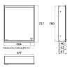 EMCO Prime2 Зеркальный шкаф 60x70см., с подсветкой, встраиваемый, 1 дверь, R, 2 полки, розетка, цвет: белый
