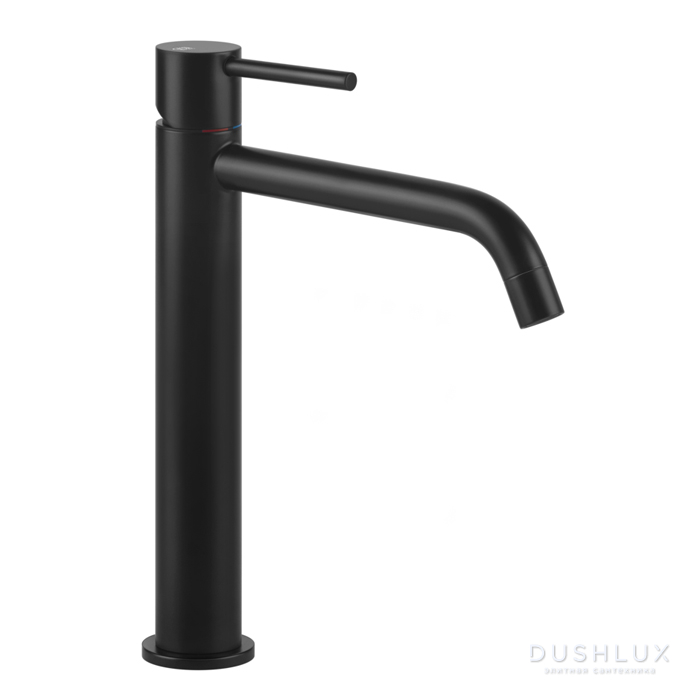 Фото Gessi Emporio Via tortona Смеситель для раковины, на 1 отв, высокий с длинным изливом, без донного клапана, цвет: Black XL
