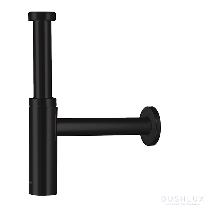 Фото Hansgrohe Flowstar Сифон для раковины, дизайнерский, 1/4’ от стены 330 мм, цвет: черный матовый