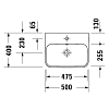 Duravit Happy D.2 Plus Раковина накладная, 50х40см., с 1 отв., выпуск с керамической крышкой, цвет: Anthracite matt/белый