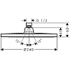 Hansgrohe Crometta E 240 Верхний душ d240мм, G1/2, 1jet (Rain), для низкого давления, цвет: хром