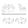 Duravit Happy D.2 Plus Комплект мебели подвесной, 97.5x49x46.8см, 2 ящ, с 1 отв для смес, в компл.с сиф и донным клап, раковина bi-color, цвет: графит супермат