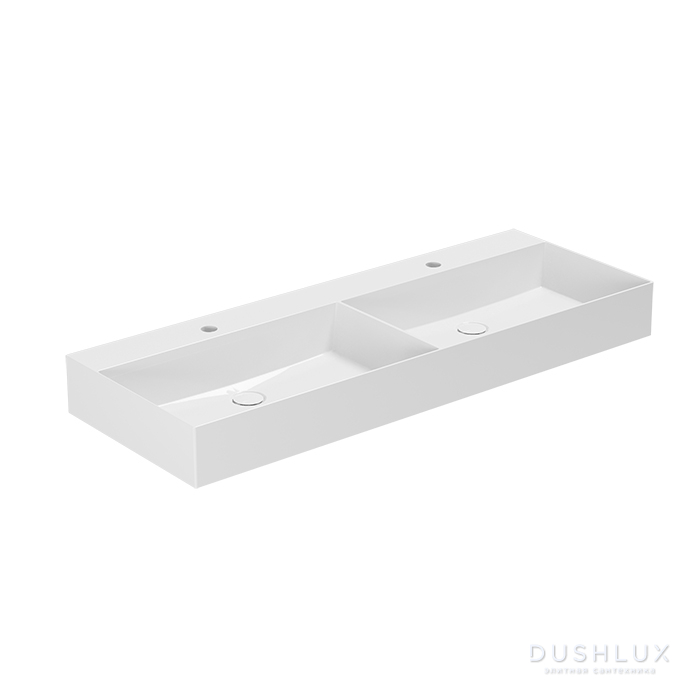 Фото AZZURRA ELEGANCE Раковина 122х45 см, 2 отв., цвет: белый