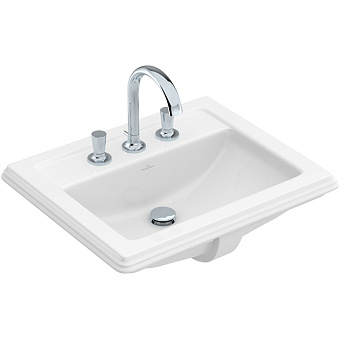 Villeroy&Boch Hommage Раковина 63х52.5 см, 1 отв., с переливом, с антигрязевым покрытием CeramicPlus, цвет: белый