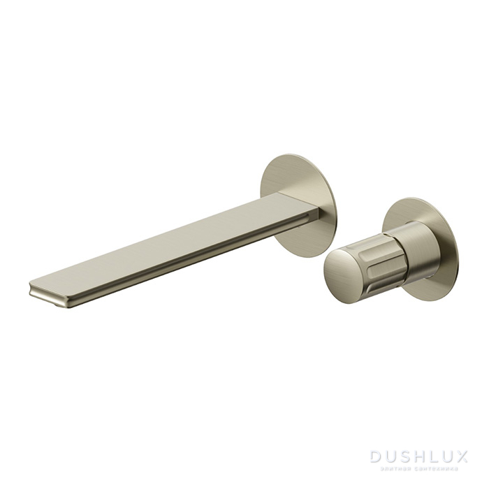 Фото Newform Ionika bagno Смеситель для раковины, встраиваемый, излив 230мм, цвет: PVD brushed pale gold