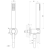 Gessi Inciso Shower Душевой комплект, состоящий из вывода воды на1/2", держателя, шланга 1,50 м и душевой лейки сзащитой от известкового налёта, цвет: black XL
