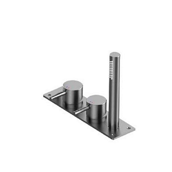 TREEMME 40mm Смеситель в борт ванны на 3 отверстия без излива, цвет: нержавеющая сталь
