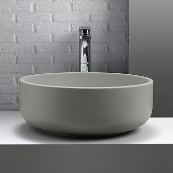 Kerasan Ciotola Раковина 46x17 см, без отв., накладная, без перелива, цвет: Grigio matt