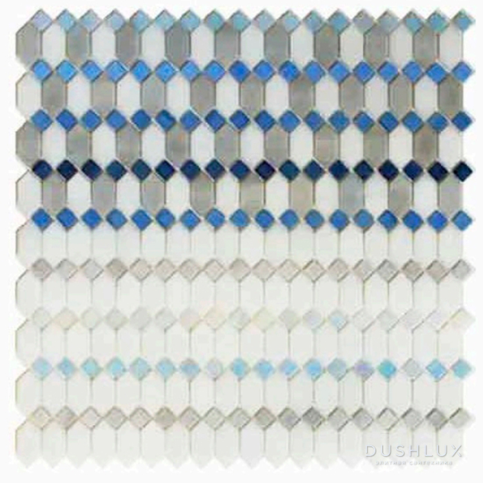Фото Sicis Crystal Friendly Мозаика 30.4x30.3см, настенная, стекло, декор: sailors blue