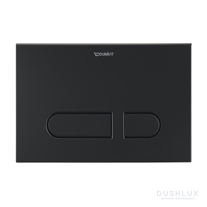 Фото Duravit DuraSystem Клавиша смыва для унитаза, двойной смыв, цвет: черный матовый