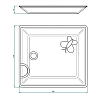 THG CAPUCINE VERT DECOR PLATINE Поднос керамический 122х110 мм., настольный, small size, декор платина/зеленый, цвет: белый