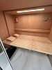 KLAFS Сауна раздвижная S1 размер L: 232x160x211см, печь 6.0 кВт, блок управления, цветное освещение, фасад прозрачный, отделка: хемлок/черный