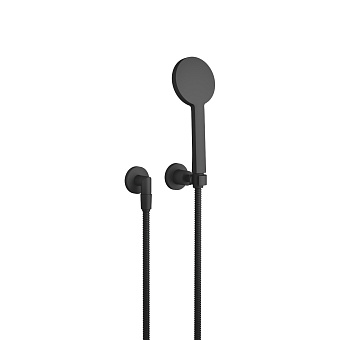 Dornbracht Tara. Душевой гарнитур со шлангом, настенный, цвет: чёрный матовый