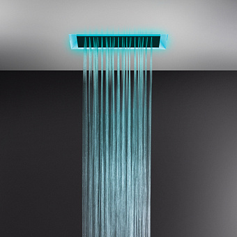 Gessi Afilo Верхний душ 30х50см., потолочный, режимы: троп. ливень, хромотерапия, пульт упр., цвет: блестящая сталь