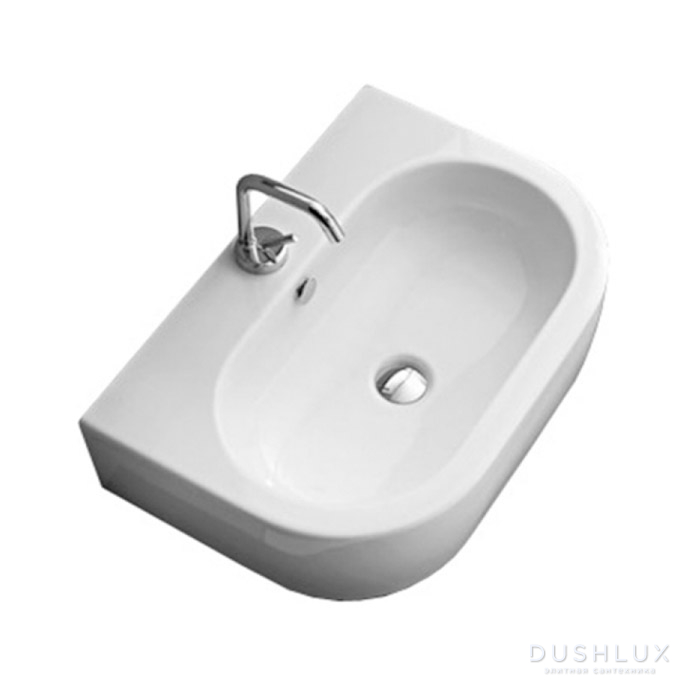 Фото Kerasan Flo Раковина 60x42 см, 1 отв., цвет: белый