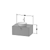 Duravit White Tulip Тумбочка подвесная 80x55x40.8 см, раковина, 2 ящика с ручкой, цвет: белый высокоглянцевый