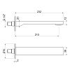 Newform Steel Line Излив для ванны 21см., встраиваемый, цвет: PVD Brushed pale gold