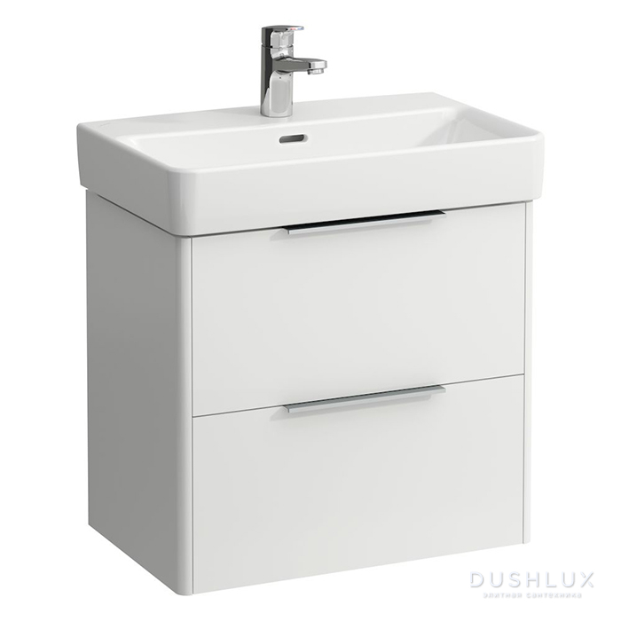 Фото Laufen Base Тумба подвесная 57х36х53см., с раковиной, с 1 отв., цвет: белый матовый