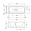 DURAVIT Happy D2 Ванна 180x80x46 см, пристенный вариант с двумя наклонами для спины, с интегрированной акриловой панелью и ножками, цвет: белый