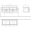 Villeroy&Boch Subway 2.0, Тумба подвесная под двойную раковину, 128.7х42х49см, цвет: белый