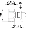 CISAL Barcelona Запорный вентиль 3/4", цвет: черный матовый