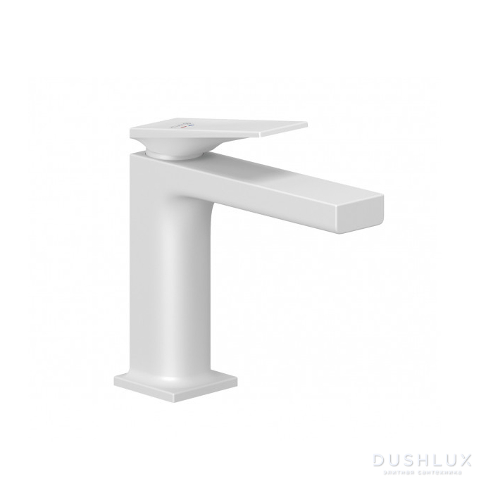 Фото Kludi Decus Смеситель для раковины, 1 отв., с донным клапаном PUSH-OPEN, цвет: белый матовый