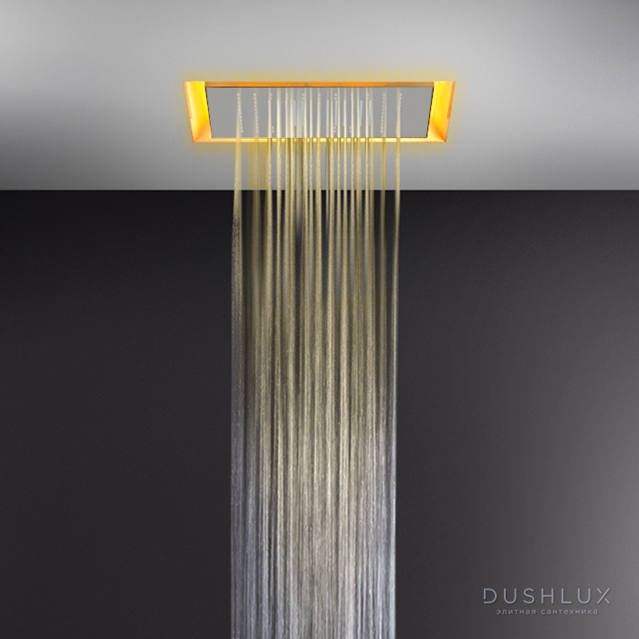 Фото Gessi Afilo Верхний душ 50x50cм., потолочный, режимы: тропический ливень, хромотерапия, в комплекте с пультом д/у, цвет: белый