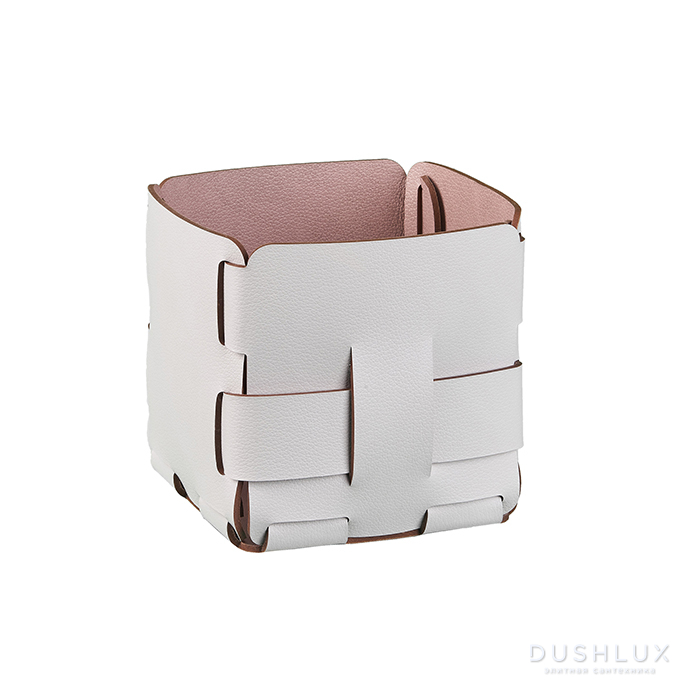 ADJ Корзинка Mini Bottega, 12x12xH13 см., цвет: устричный/пепельная роза