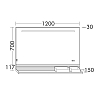 Burgbad FIUMO Зеркало 120x70x15см, подсветка LED, сенс выкл, обогрев, корпус Alu-Optik, 2 ящика, цвет: черный