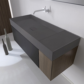 Falper Quattro.Zero Раковина 100x45x12 см, без отв., накладная, цвет: London grey