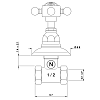 Nicolazzi Half Dome Crystal Вентиль запорный 1/2”, цвет: хром