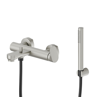 Newform Linfa II Смеситель для ванны, с изливом и ручным душем, цвет: titanium satin
