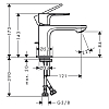 Hansgrohe Rebris E Смеситель для раковины 80, на 1 отв., с донным клапаном, цвет: хром