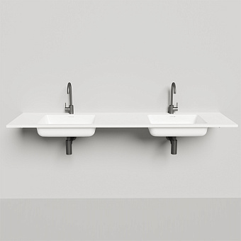 Salini Onda Раковина 180x50см, c 1 отв., c переливом, материал: S-Stone, цвет: белый матовый