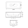 Bette Lux SHAPE Ванна 190x90x45см., прямоугольная, на черном каркасе, покрыта эмалью снаружи и изнутри, BetteGlasur® Plus, цвет: белый