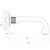 Gessi Inciso Излив 190мм, для ванны с удаленным управлением, цвет: finox