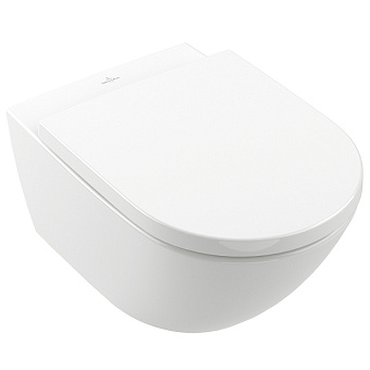 Villeroy&Boch Subway 3 Унитаз 37х56х36см., подвесной, безободковый, SoftClosing, цвет: альпийский белый