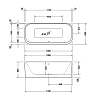 Duravit Happy D.2 Plus Ванна 180х80х48см, отдельностоящая, 2 наклона для спины, цвет: белый