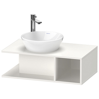 Duravit D-Neo Тумбочка подвесная компакт 80x48x26 см, раковина, 1 открытое отделение на правой стороне, цвет: белый высокоглянцевый
