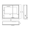 EMCO Prestige2 Зеркальный шкаф 66x81.5см., встраиваемый, LED-подсветка, 2 двери, 2 полки, розетка, левый, с EMCO light system